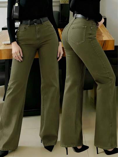 Nouveaux jeans droits pour femmes, jeans décontractés style rue à coupe ample et décontractée, pantalons en jean et vêtements pour femmes