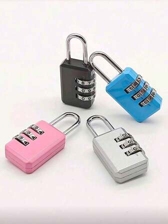 Candado de combinación de metal con contraseña de 3 dígitos restablecible, candado portátil mini, candado de cajón, candados antirrobo, candado portátil, para maleta/equipaje, mochilas, taquillas del gimnasio, cajones, artículos esenciales de viaje, artículos esenciales de dormitorio