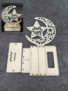 1 pezzo di decorazione per la casa in legno a forma di stella e luna, come un candelabro, decorazione per Eid Al-Adha ed Eid, regali decorativi e cerimoniali per il Ramadan, adatti da regalare a familiari e amici, perfetti per compleanni, anniversari, San Valentino, Festa del Papà, laurea, ritorno a scuola, regali di ringraziamento - Multicolore - Visualizzare 13