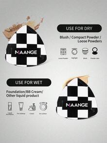 MAANGE 1 pieza Esponja de maquillaje en forma de triángulo con caja de almacenamiento, textura suave, uso en seco y húmedo, reutilizable, adecuada para base de maquillaje, polvo, compacto, regalo de viaje portátil - Negro - Ver 7