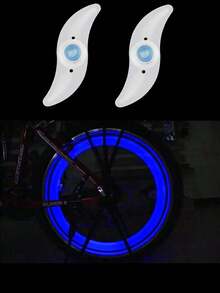 自行车轮胎闪光灯夜间警示儿童自行车车轮一体式辐条彩色夜骑灯、警示灯、尾灯、自行车配件