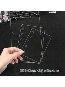 10pcs M5 A6 A7 A8 Transparent Matte Loose-Leaf Binder Inserts, Seal Book, Sticker Backing, Sticker Album, Cultural Stamp Pages, Stamp Pad Refill Pages, 3D Sticker Book Sticker Boards - Clear - View 3