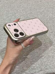 Pink Leather Bow Fashion Phone Cases Pink Leather Bow Ins Style Phone Case Compatible With Iphone 17 Pro Max, Compatible With Iphone 15, 17 Pro, Women's Creative Full Coverage Shockproof Protective Cover Compatible With Iphone 16 Pro, 17 Spring Gift Birthday Party - Pink - View 3