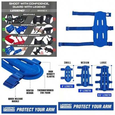 Armguard XT Guardabrazos de Tiro con Arco - Protector de Antebrazo con Cobertura y Proteccin Completas - Correas Elsticas Ajustables de Alta Densidad con Hebillas de Liberacin Rpida