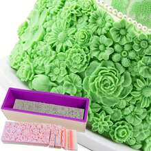 Artistic Silicone Soap Mold Set With Wooden Box & Floral Flower Embossing Mat, Flexible Rectangle, Sea Shell & Starfish Silicone Mold DIY Crafting For Soap And Resin, 42oz Capacity - Multicolor - View 11