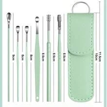 6PCS/Ear Pick Set, Spiral Professional Ear Cleaning Tool For Home Use, Ear Cleaning Tools - Green - View 6