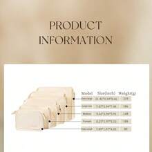 1个轻便手提包收纳内胆，女士化妆包，旅行洗漱包，小型手提包内衬 - 米色 - 查看 4