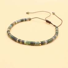 1PC 4mm Natural Stone Bracelet, Amethyst Wood Grain Turquoise Design For Gift Exchange Handmade Braided Unisex Beaded Bracelet Bridal Shower Festival Travel All Seasons Fashion Bohemian Retro Accessories - 壽山石(優化) - 查看 10