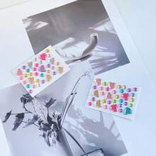 5pcs Random Color INS Style Mini Acrylic Diamond Heart Stickers, DIY Decor For Notebook, Camera, Phone, Performance, Pet, Stationery Box, Back To School/New Year Gift - Multicolor - View 6