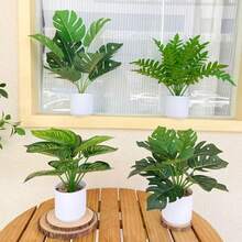 1 pieza Planta artificial en maceta Bonsái para decoración de escritorio, pequeña planta falsa para la sala de estar, decoración del hogar - Multicolor - Ver 4