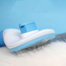 1 chiếc bàn chải chải lông thú cưng mới, chỉ cần nhấn một lần để loại bỏ lông rụng, thích hợp cho chó và mèo, đồ dùng cho thú cưng. - Nhiều màu - Xem 3