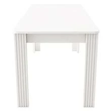 Esszimmertisch, Zeitgemäßer Esstisch, Robuster Esstisch, Tisch mit vier Beinen,Eichenholztisch, Rechteckiger Esstisch, Kaffee-Freizeittisch, Modern einfacher Esstisch, Beton-Optik[OLD SKU:WF312300AAB] - Blanc - Voir 4