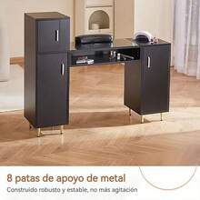White Manicure Table With 3 Cabinets, Ample Space - 白色 - 查看 5