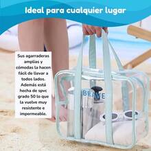 hujiajiaBolsa Maleta para Viaje transparente impermeable de PVC Bolsa organizadora multiusos para  playa gimna viajes eventos Maletin transparente GRIS220 - Gris - Ver 4