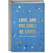 Hallmark Signature Love Card, tarjeta de aniversario, tarjeta de cumpleaños romántica, tarjeta de día más dulce (desee en una estrella)(Ralph Waldo Emerson Love Cita) - Multicolor - Ver 1