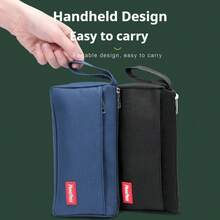 1pc High Cost-Performance Solid Color Pencil Case, Niche Black Anti-Fouling Pencil Box, Large Capacity Student Stationery Storage Bag, Back To School Stationery Storage Bag, School Supplies.