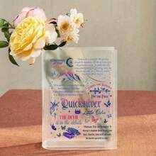 1pc Acrylic Book Vase With Floral Design - Contemporary Rectangular Flower Vase For Bookshelf, Bedroom, Or Office Decor - Perfect Gift For Book Lovers And Home Aesthetics - Ideal For Birthday, Thanksgiving, Christmas - Bookshelf & Coffee Table Decoration, Book Decor - 透明的 - 查看 2