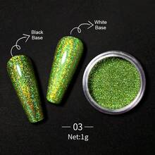 80g/2.85oz Holographic Ultra-Fine Glitter, 1/128" Resin Glitter Sequins, Suitable For Tumblers, Resin Crafts, Slime, Nail Art, Holiday Decorations, Christmas Ornaments - 綠色 - 查看 3