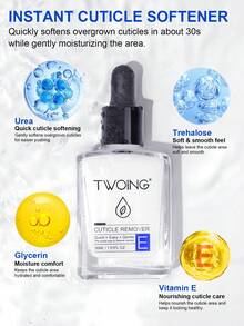TWOING 角质软化液 30ml 指甲角质软化剂 植物性指甲滋养护理 角质保湿 防倒刺指甲边缘 指甲护理工具 - 白色 - 查看 5