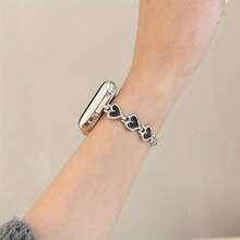 This Creative Metal Silver-Edged Bracelet-Style Band Is Compatible With 38mm, 40mm, 41mm, 42mm, 44mm, 45mm, 46mm, 49mm Models, Including Watch Series 11-1 SE Ultra. It Features An Adjustable Buckle Closure, But Is Not Waterproof (Watch Not Included). - Multicolor - View 3