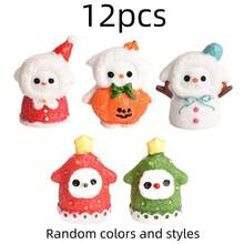 12pcs/Set Original Design DIY Christmas Snowman 3D Decor Resin Accessories, Christmas Decorations - Multicolor - View 9