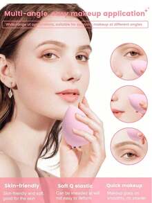 6件套化妆海绵：包含2个普通化妆海绵、2个天鹅绒粉扑和2个迷你化妆海绵，多功能化妆工具，粉扑，干湿两用，可用于腮红、散粉等，适用于粉底液、BB霜、遮瑕膏、面霜等，适合所有肤质，赠品、旅行必备，物美价廉，旅行必备 - 粉色 - 查看 8