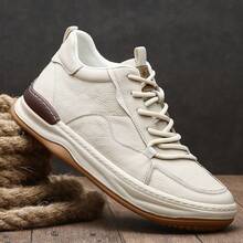 Men's High-Top Casual Clown Shoes Versatile Casual Shoes New Top Layer Cowhide Men's Shoes Sneakers For Men - 黑色(高筒單鞋) - 查看 2