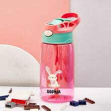 16oz/480ml Personalized Water Bottle For Kids, With Straw And Cap, Birthday/Back To School Supplies, Reusable, Suitable For Children, Boys, Girls And Teens, Great Gift Idea. 12oz/350ml Stainless Steel Water Bottle For Kids, With Silicone Straw, Unicorn, Butterfly, Space, Construction Vehicle Themes, Pink, Green, Blue, Purple, 5 Color Options, Children, Urban Chic, Modern, Colorful, Cute - Style 2 - View 26
