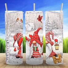 20 Oz Insulated Double Wall Stainless Steel Tumbler With Spill Proof Lid And Reusable Straw, Water Bottle Coffee, Nisse Scandinavian Dwarf Christmas Gnomes Cup Mug Tumbler (Xmas5) - Giáng sinh 1 - Xem 2