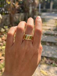 1pc Elegant Smooth-Finish Diamond-Studded Ring, 925 Sterling Silver And Classic Women's Ring, Exquisite Ladies' Jewelry Gift Suitable For Everyday Wear And Christmas Gift - 拋光鑽石戒指 - 查看 3
