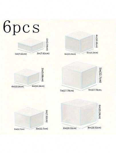 1/3/6/8 Pcs Acrylic Self-Serve Buffet Display Stand, Food Display Rack, Suitable For Buffet Table, Hollow Bottom Dessert Cube Box, Can Be Horizontally Stored, Suitable For Holiday Living Room, Also Suitable For Party, Wedding And Other Holiday Dessert And Cake Display