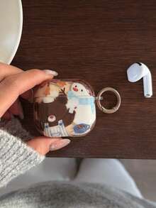 Cute Chef Snowman & Bear Design Pro 3/Pro 2 Wireless Bluetooth Earphone Case, Soft Protective Cover, Korean Style - Multicolor - View 2
