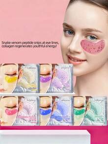 凝胶眼部冰敷眼膜，舒缓眼部肌肤，保湿滋润，改善黑眼圈，淡化细纹，女士礼物，胶原蛋白眼膜贴，男女通用，KORMESIC 胶原蛋白紧致眼膜 - 彩色 - 查看 3