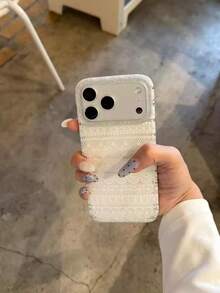 Korean Ins Niche Delicate Lace Compatible With IPhone 17 Pro Max, New 16 Pro Max, 15 Plus, Girly, Minimalist, High-End, Personalized Creative, 17 Transparent Protective Case - White - View 4