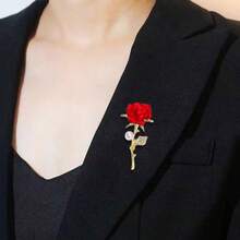 Rose Flower Brooch, Fashion Luxury Versatile Suit Accessory, Chic Anti-Slip Lapel Pin - Multicolor - View 2