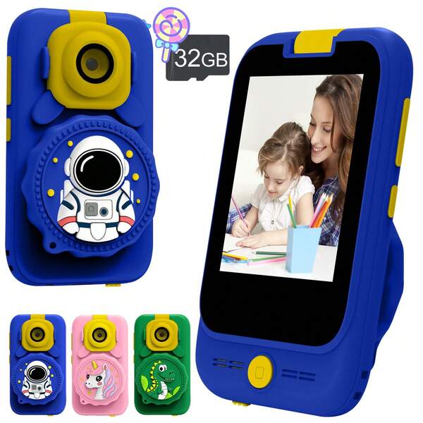 Kinder Kamera, Kinder Mikroskop Handy, Multifunktionales Kinder Handy, Mini HD Handy, Bildungswissenschaftliches Spielzeug Set, Geburtstags- und Weihnachtsgeschenk, geeignet für 3-10 jährige Mädchen (600mAh wiederaufladbare Batterie)