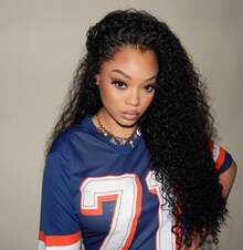 [Buy 1,Get 2] 200 Density Kinky Curly Brazilian Wet And Wavy Human Hair Wigs For Women Glueless Deep Wave Curly Lace Frontal Wig Natural Color Combo Kinky Straight Glueless Wigs Human Hair  For Beginners Kinky Straight Lace Front Wig Remy Hair Unprocessed Brazilian Virgin Human Hair Yaki Straight Human Hair Wigs Pre Plucked  Buy 1 Get 1 Free Wig - Natural Black - 查看 2