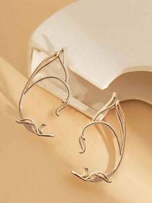 1/2 件简约独特可爱时尚百搭镂空猫耳轮廓耳夹，无穿孔仙女耳夹适合女性日常佩戴、万圣节派对配饰、送给家人和朋友的礼物 - 精靈耳掛 - 查看 16
