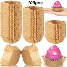 100/200pcs Disposable Baking Cups, Non-Stick Parchment Paper Cupcake Liners, Perfect For Mini Cakes, Breads, Pastries And Holiday Snacks Like Christmas, Halloween, Thanksgiving, Easter - Multicolor - View 14