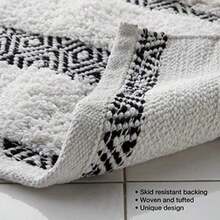 SKL Home by Saturday Knight Ltd. Geo Toalla de baño, 27 x 50 Pulgadas, Pizarra(Alfombra de baño) - Multicolor - Ver 6