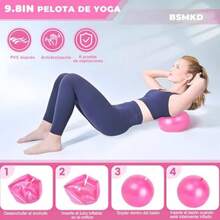 Kit Completo de Pilates en Casa con Pelota de Yoga 25 cm Anillos 8 Bandas de Resistencia y Accesorios Ideal para Yoga y Entrenamiento en Hogar - Rosa - Ver 3