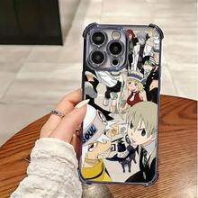 Anime S-Soul Eater Phone Case Compatible With  17 16e 16 15 14 13 12 11 Mini Pro Max Air X XR XSMAX 8 7 Plus Shockproof Transparent Soft Back Case, Daily Use Case, Anime Design, Lightweight Shell, Comfortable Fit, Technology Enthusiast,  User - 混合顏色 - 查看 3