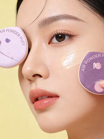 Air Cushion Powder Puff, Grape-Themed Air Cushion Powder Puff For Even Application Of Makeup, Both Dry And Wet, Highlighter, Loose Powder, Touch-Up, Compact And Portable.