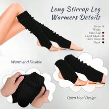 Long Leg Warmers Women 24 Inch Over Knee Knit Ribbed Leg Warmer Stirrup Yoga 80s Party Dance Ballet Supply - 均碼 + 簡約配色 + 6 - 查看 6