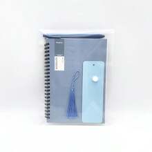 A5 Spiral Notebook Set (Notebook + Pen + Bookmark + Tassel + Waterproof Bag) 80 Sheets, Durable Soft Cover, Lined, Suitable For Students, Office And Professionals