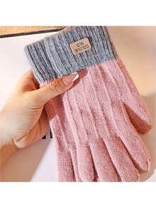 Unisex Thick Knitted Touchscreen Winter Gloves (1 Pair) – Breathable, Non-Slip & Durable Gloves, Ideal For Driving, Cycling, Skiing, Work & All Kinds Of Outdoor Adventures, Must-Have For Outdoor Lovers - Nhiều màu - Xem 9