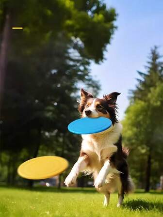 1 unidade/2 unidades/3 unidades/ Disco voador de silicone macio e antiderrapante para cães, brinquedo anti-mastigação para treinamento de filhotes, acessório divertido e interativo para cães, cor aleatória