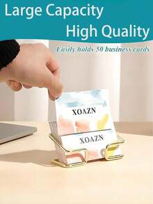 Hollow Business Card Holder, Creative Product Storage Box, Office Display, Ideal Gift, Available In Multiple Colors, Party/Holiday Business Card Rack, High-End Streamlined Design Business Card Display Stand, 3 Fashionable Color Options, Minimalist Upright Desktop Business Card Holder, Business Card Display Stand, Photo & Business Card Display Stand - Multicolor - View 8