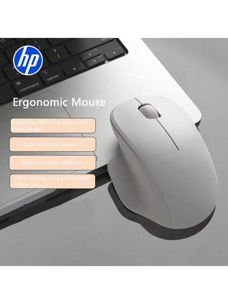 HP Professor SE 無線滑鼠 藍牙2.4G雙模連接 三設備一鍵切換 輕音按鍵 人體工學握感 通用筆記本桌上型電腦 簡約白 - 簡約白 - 查看 1