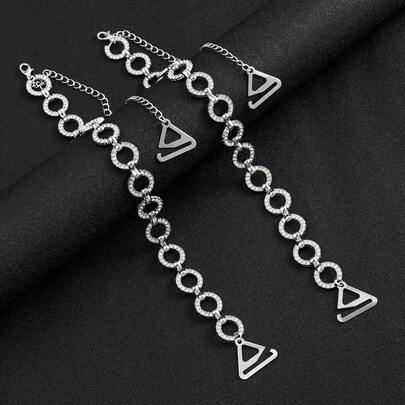 Nuevo accesorio de lencería: cadena ajustable de perlas metálicas expuestas para tirantes de sujetador, accesorio desmontable para ropa interior